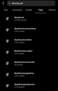 use hashtags on instagram to grow your podcast following